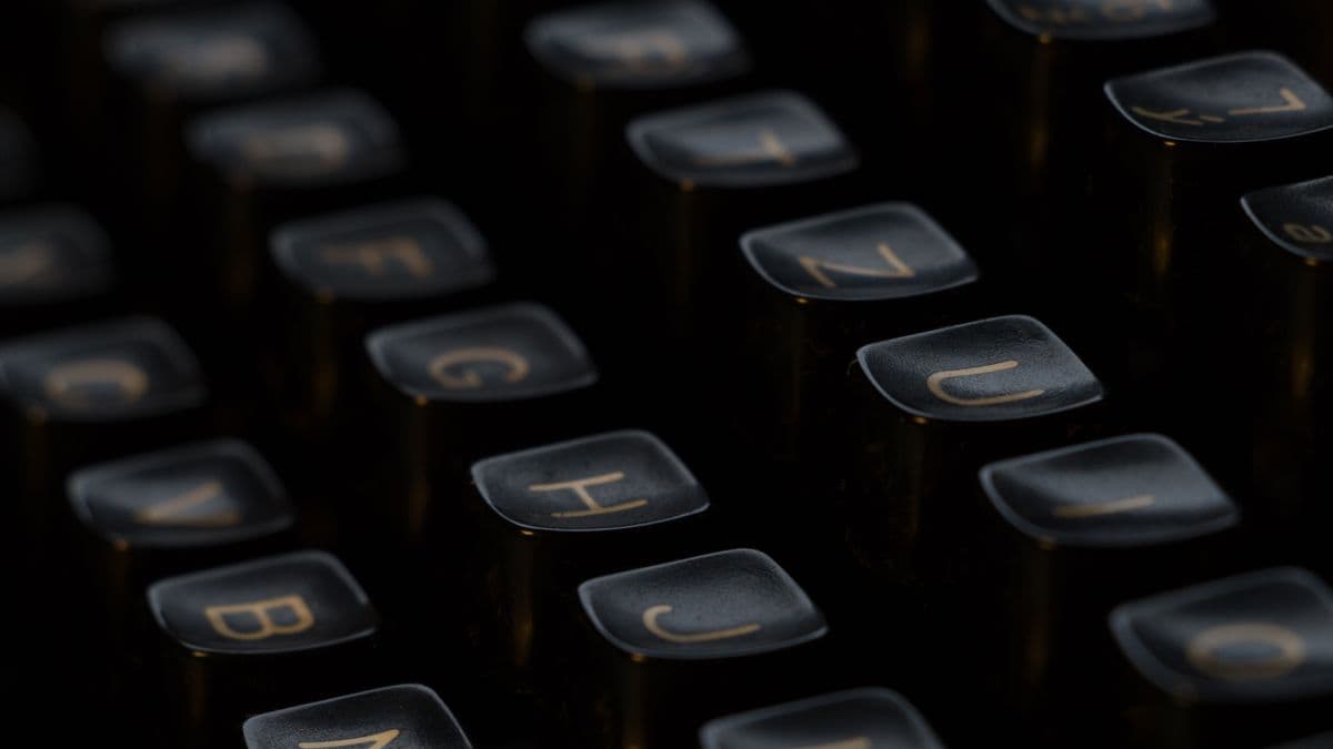 Close-up of a vintage typewriter with shallow depth of field