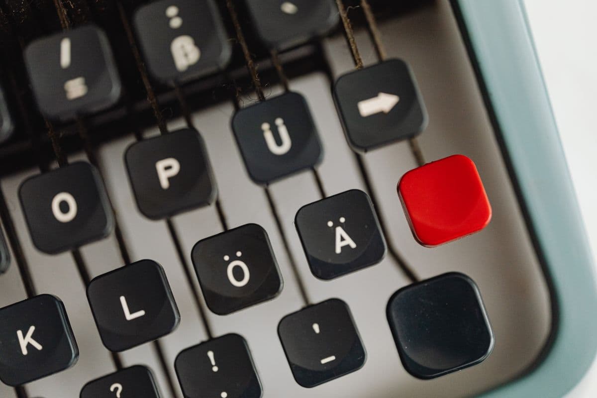Close-up of typewriter keys