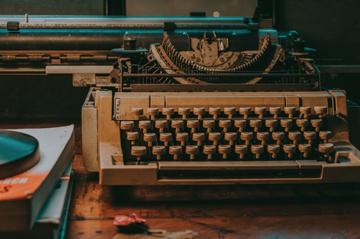 Close-up photo of a vintage typewriter